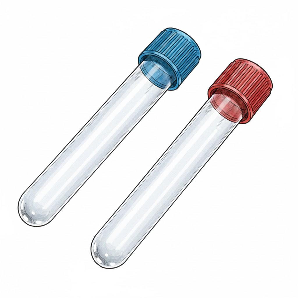 Provette Cilindriche 10ml con Tappo a Vite