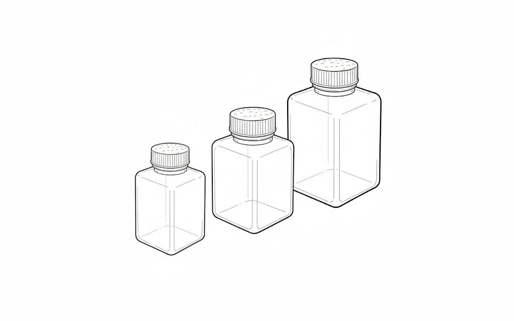 Bottiglie Graduate Rettangolari HDPE