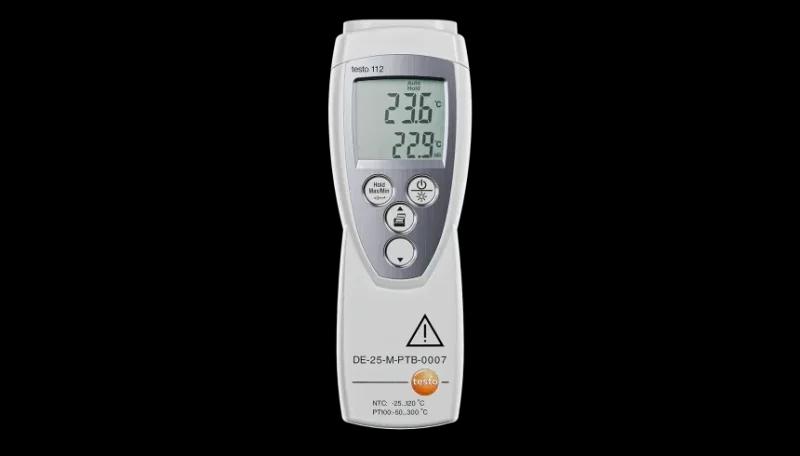 Termometro alta precisione testo 112 approvazione PTB NTC Pt100 verifiche ufficiali metrologia